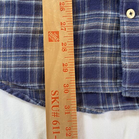 Peter Millar Men's XL Autumn Lightweight Flannel Shirt Blue Plaid Button Down - Picture 15 of 15